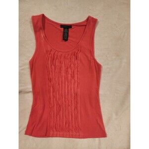 Design History Pink coral womens tank top textured round neck Size M